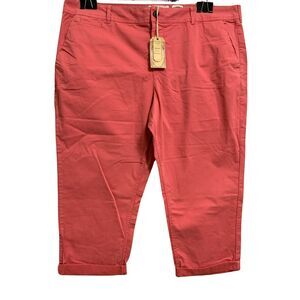 BOGO FREE~ FAT FACE DEVON Cotton Ankle Grazer Chinos Red Berry Sz 16S NWT